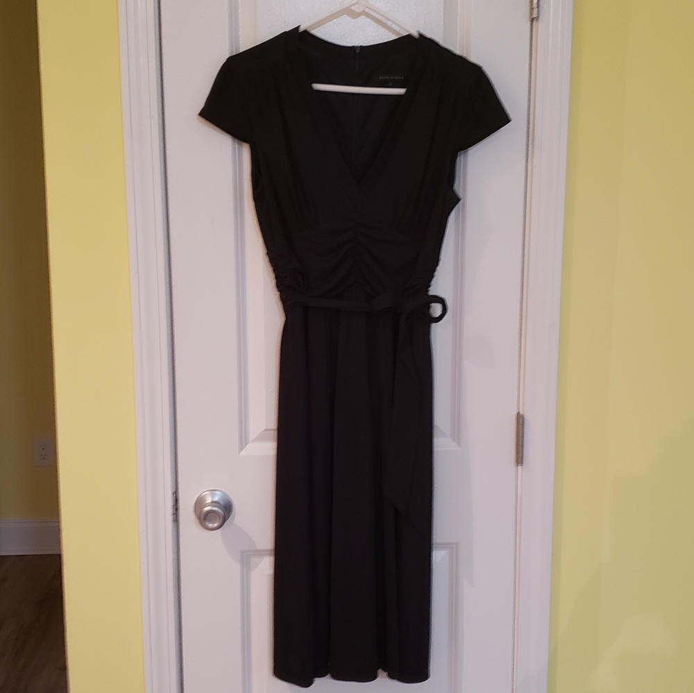 Black David Meister V Neck Dress